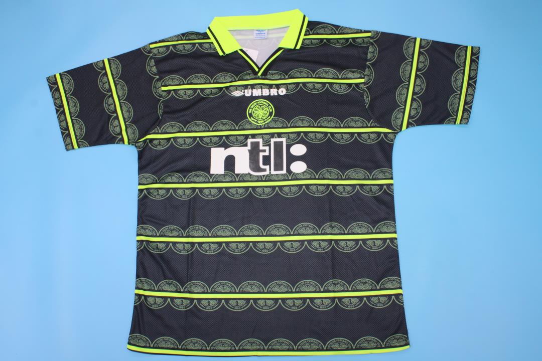 AAA Quality Celtic 99/00 Away Black/Green Soccer Jersey